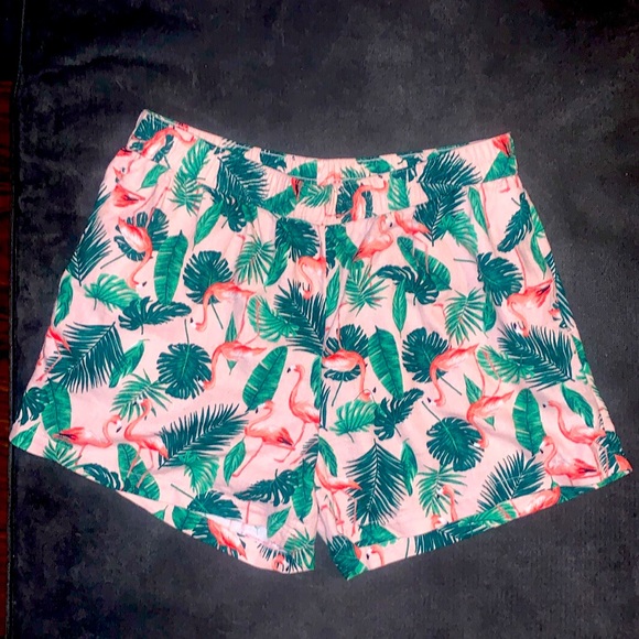 Old Navy Shorts Pink Flamingo Palm Elastic Waist & Kids Matching Set Size 5T - Picture 5 of 8